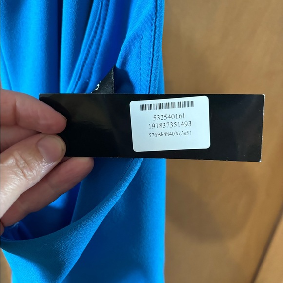 XSCAPE Womens Blue Hi-lo Hem Sleeveless Maxi Evening Body Con Dress 10 NWT - Picture 4 of 7